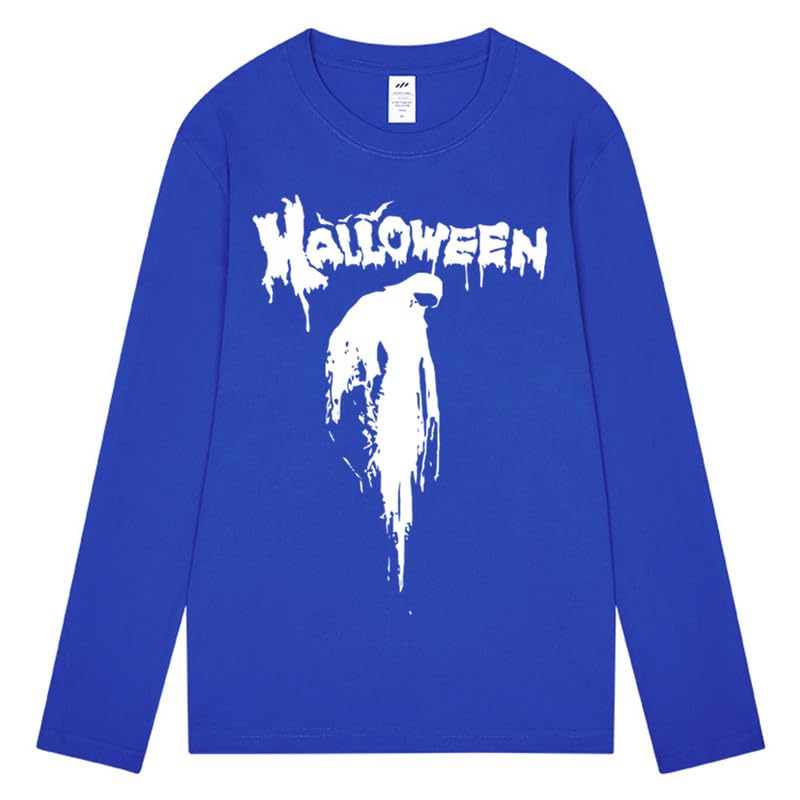 CORIRESHA Halloween Blood Crewneck Long Sleeve Gothic Unisex Scary T-Shirt
