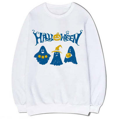 CORIRESHA Unisex Ghost Sweatshirts Crewneck Long Sleeves Casual Harajuku Halloween Pullovers