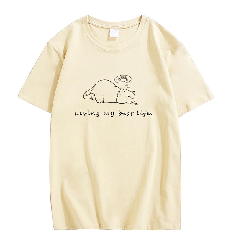 CORIRESHA Camisetas unisex con cuello redondo y manga corta con letras lindas
