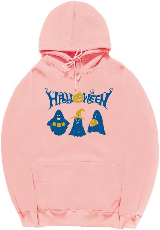 CORIRESHA Sudadera con capucha de fantasma de Halloween, sudadera gótica Harajuku de manga larga con bolsillo con cordón, unisex