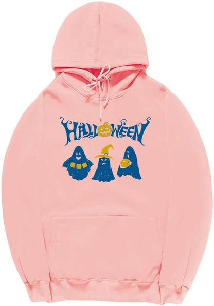 CORIRESHA Sudadera con capucha de fantasma de Halloween, sudadera gótica Harajuku de manga larga con bolsillo con cordón, unisex