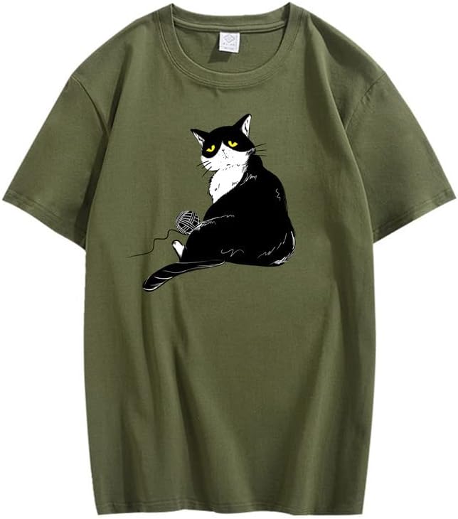 CORIRESHA Camiseta holgada de algodón con cuello redondo y manga corta para adolescente