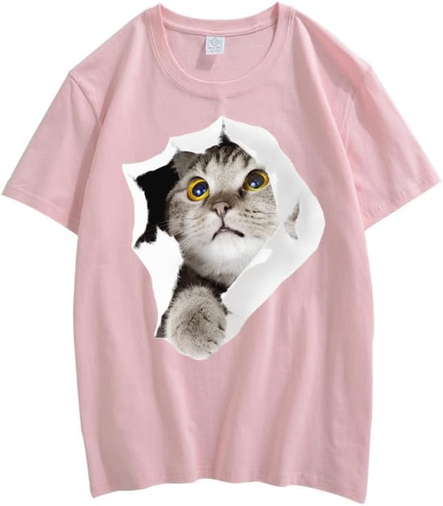 CORIRESHA Camiseta de algodón acogedora informal de manga corta con cuello redondo y cuello redondo para adolescente