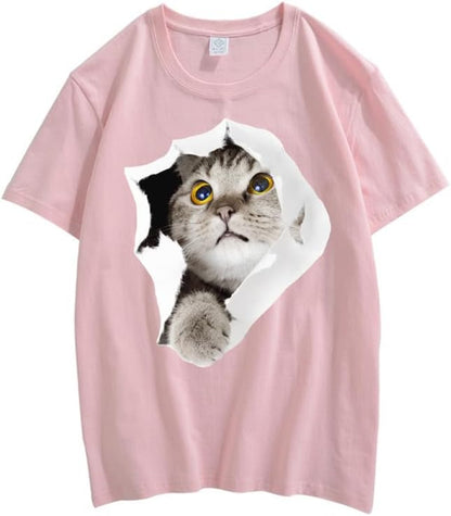 CORIRESHA Camiseta de algodón acogedora informal de manga corta con cuello redondo y cuello redondo para adolescente