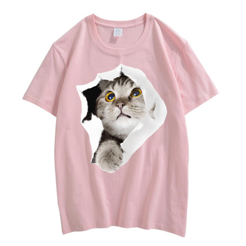 CORIRESHA Camiseta de algodón acogedora informal de manga corta con cuello redondo y cuello redondo para adolescente