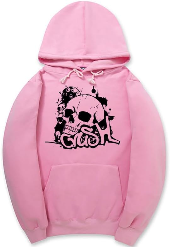 CORIRESHA Unisex Skull Hoodie Long Sleeve Drawstring Kangaroo Pocket Y2K Halloween Sweatshirt