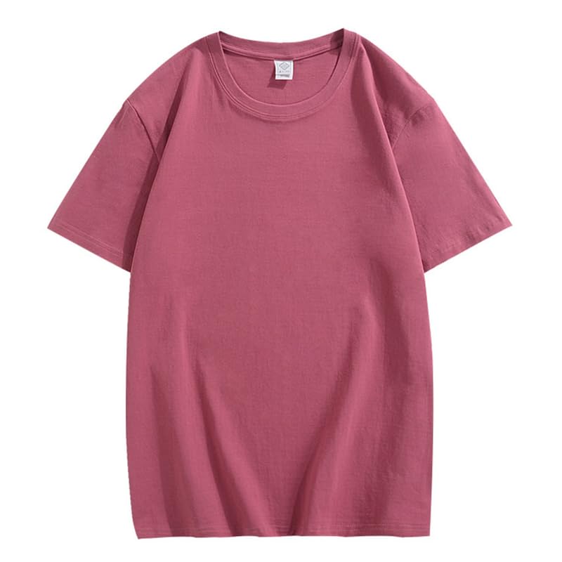 CORIRESHA Unisex Back Letter Print Casual Crewneck Short Sleeve Loose Summer T-Shirt