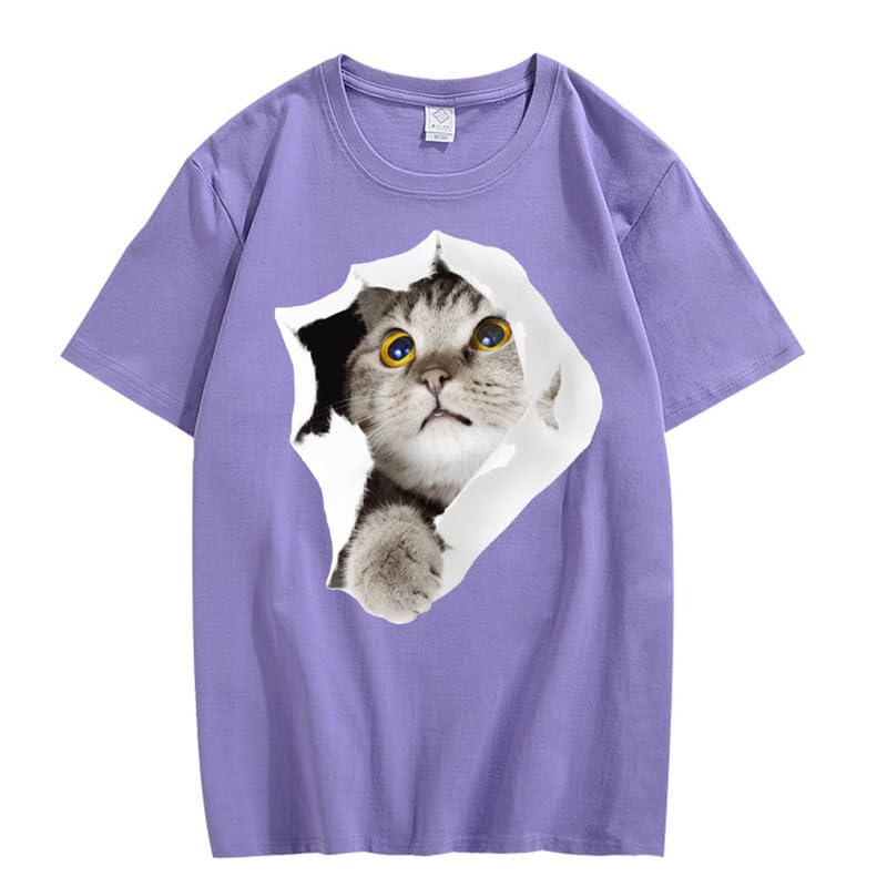 CORIRESHA Camiseta de algodón acogedora informal de manga corta con cuello redondo y cuello redondo para adolescente