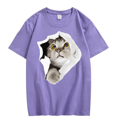 CORIRESHA Camiseta de algodón acogedora informal de manga corta con cuello redondo y cuello redondo para adolescente