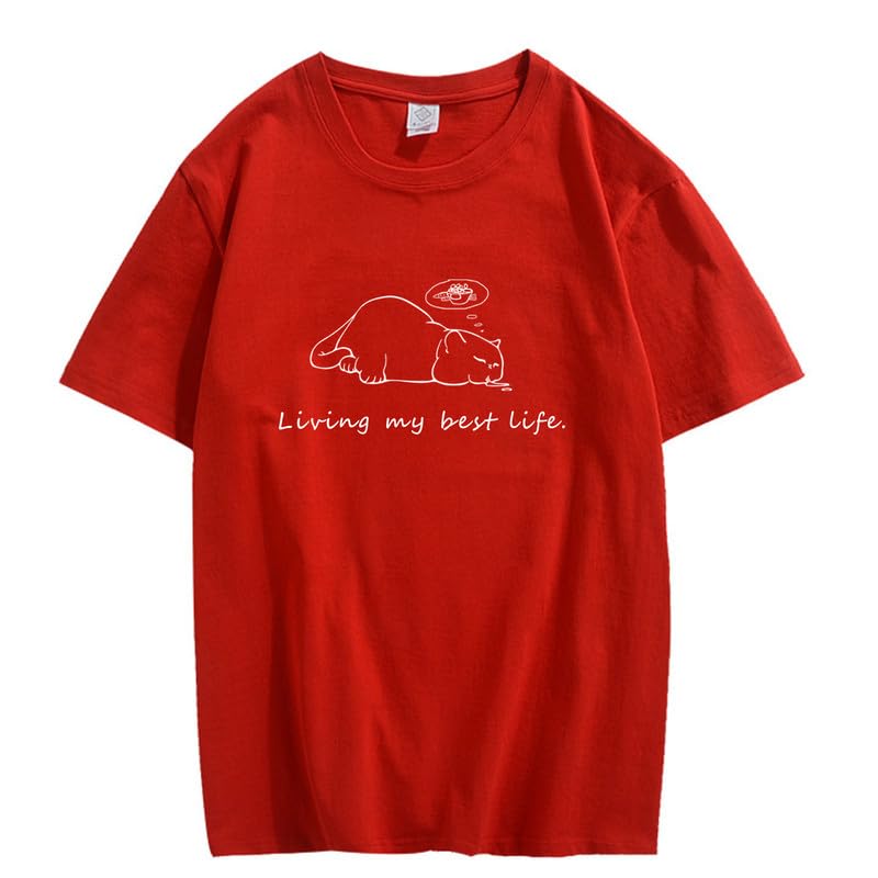 CORIRESHA Camisetas unisex con cuello redondo y manga corta con letras lindas