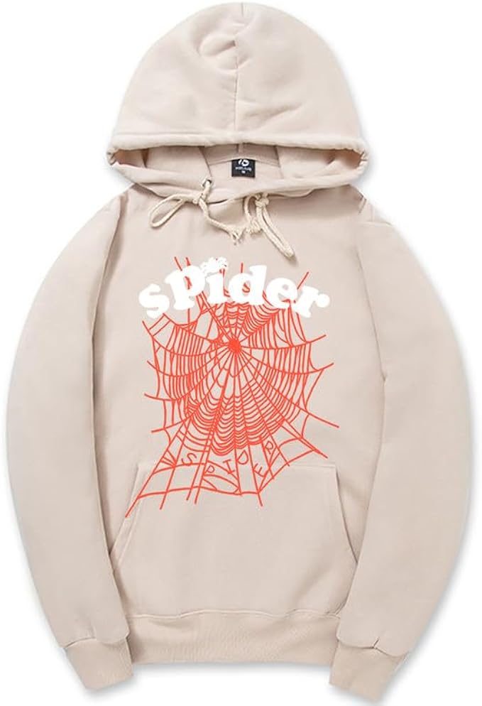 CORIRESHA Fashion Spider Web Sudadera con capucha de manga larga con cordón unisex de algodón con bolsillos