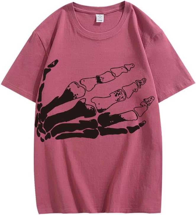 CORIRESHA Camiseta unisex de algodón con cuello redondo y manga corta para Halloween