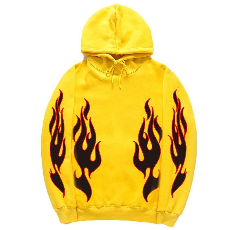 CORIRESHA Sudadera unisex con capucha de llama de moda de manga larga con cordón casual Y2K estética