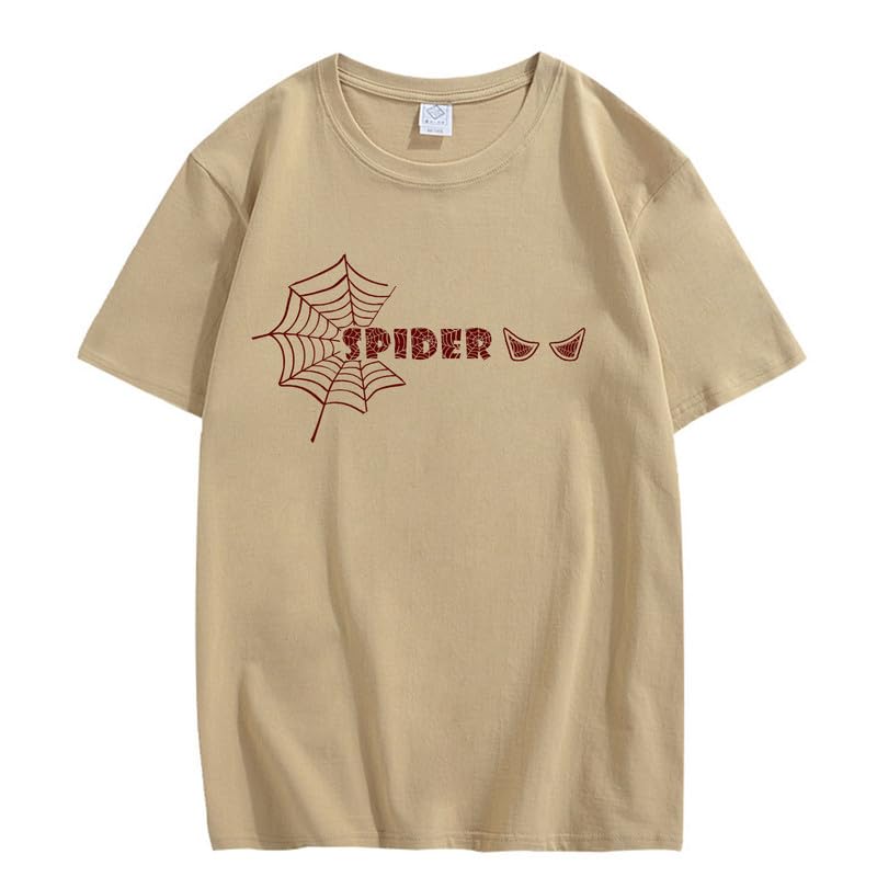 CORIRESHA Y2K Spider Web Camiseta cuello redondo manga corta casual Halloween ropa