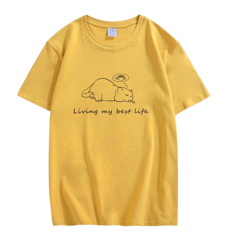 CORIRESHA Camisetas unisex con cuello redondo y manga corta con letras lindas