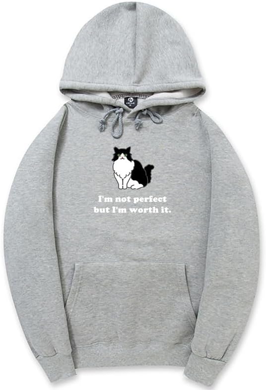 CORIRESHA Sudadera unisex con capucha de gato lindo casual de manga larga con cordón de algodón personalizada