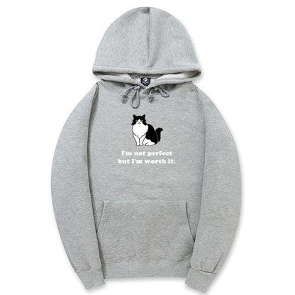 CORIRESHA Sudadera unisex con capucha de gato lindo casual de manga larga con cordón de algodón personalizada