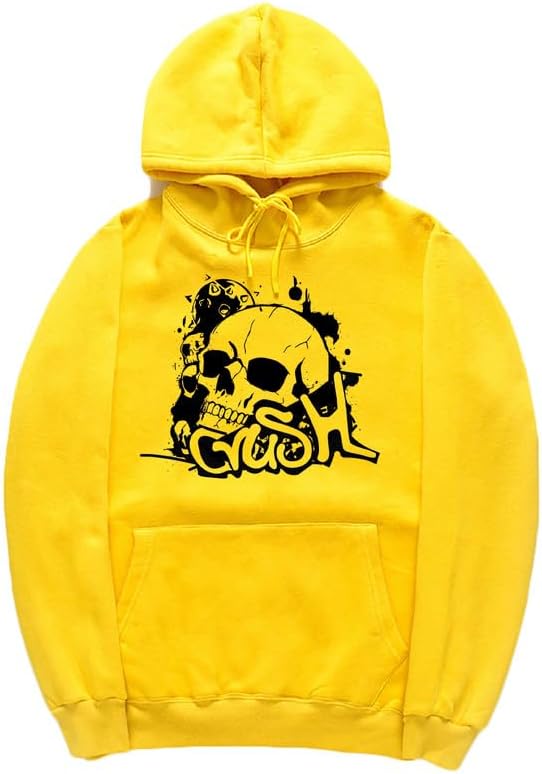 CORIRESHA Unisex Skull Hoodie Long Sleeve Drawstring Kangaroo Pocket Y2K Halloween Sweatshirt