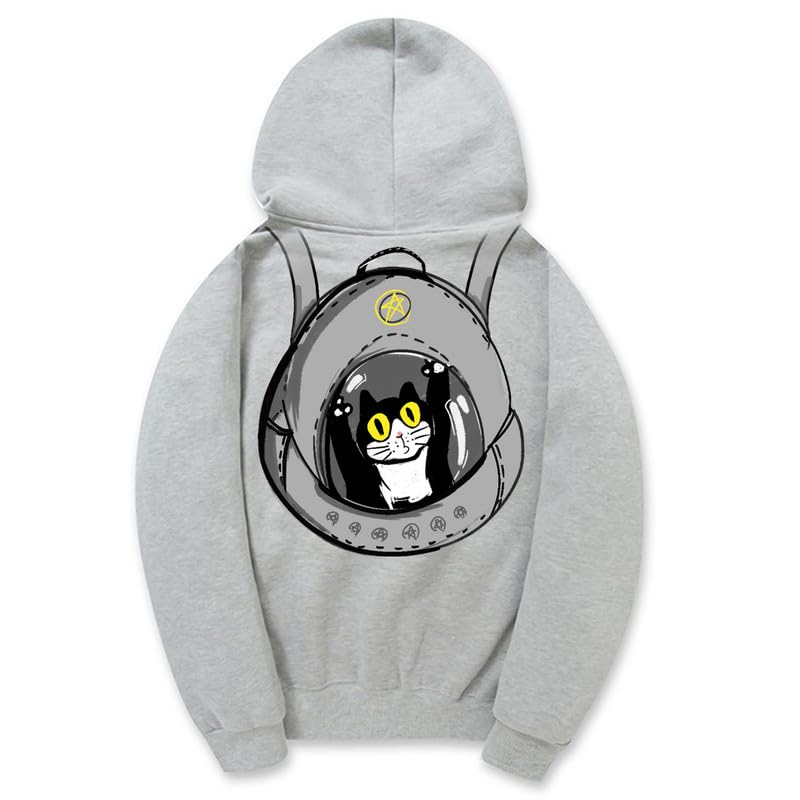 CORIRESHA Adolescentes Amantes de los Gatos Sudadera con capucha Casual Manga Larga Cordón Algodón Lindo Sudadera