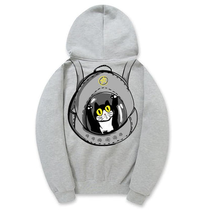 CORIRESHA Adolescentes Amantes de los Gatos Sudadera con capucha Casual Manga Larga Cordón Algodón Lindo Sudadera