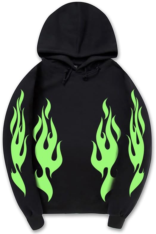 CORIRESHA Sudadera unisex con capucha de llama de moda de manga larga con cordón casual Y2K estética