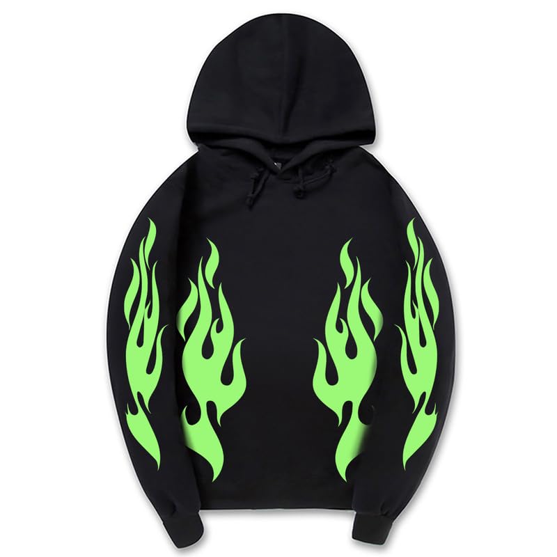 CORIRESHA Sudadera unisex con capucha de llama de moda de manga larga con cordón casual Y2K estética