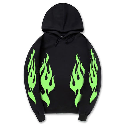 CORIRESHA Sudadera unisex con capucha de llama de moda de manga larga con cordón casual Y2K estética