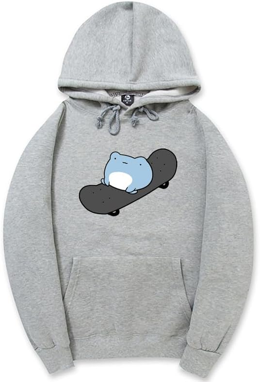 CORIRESHA Sudadera con capucha de rana linda adolescente de manga larga con cordón de algodón para monopatín