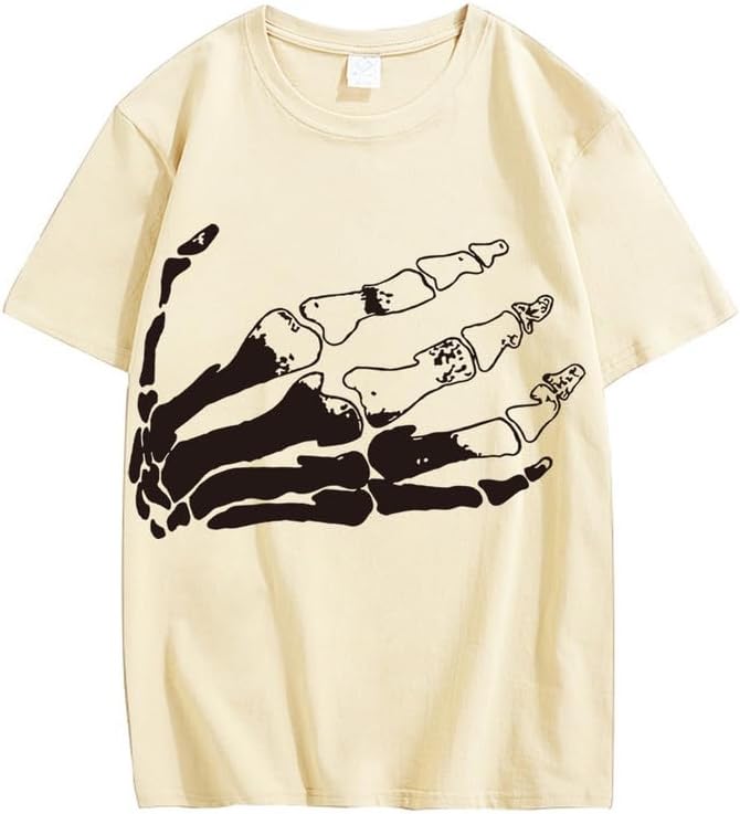 CORIRESHA Camiseta unisex de algodón con cuello redondo y manga corta para Halloween
