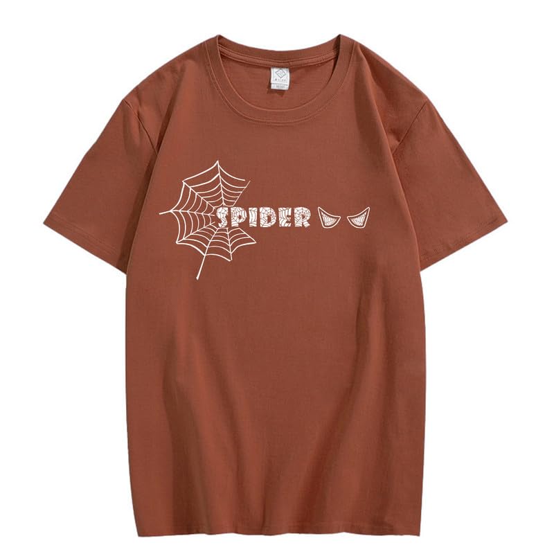 CORIRESHA Y2K Spider Web Camiseta cuello redondo manga corta casual Halloween ropa