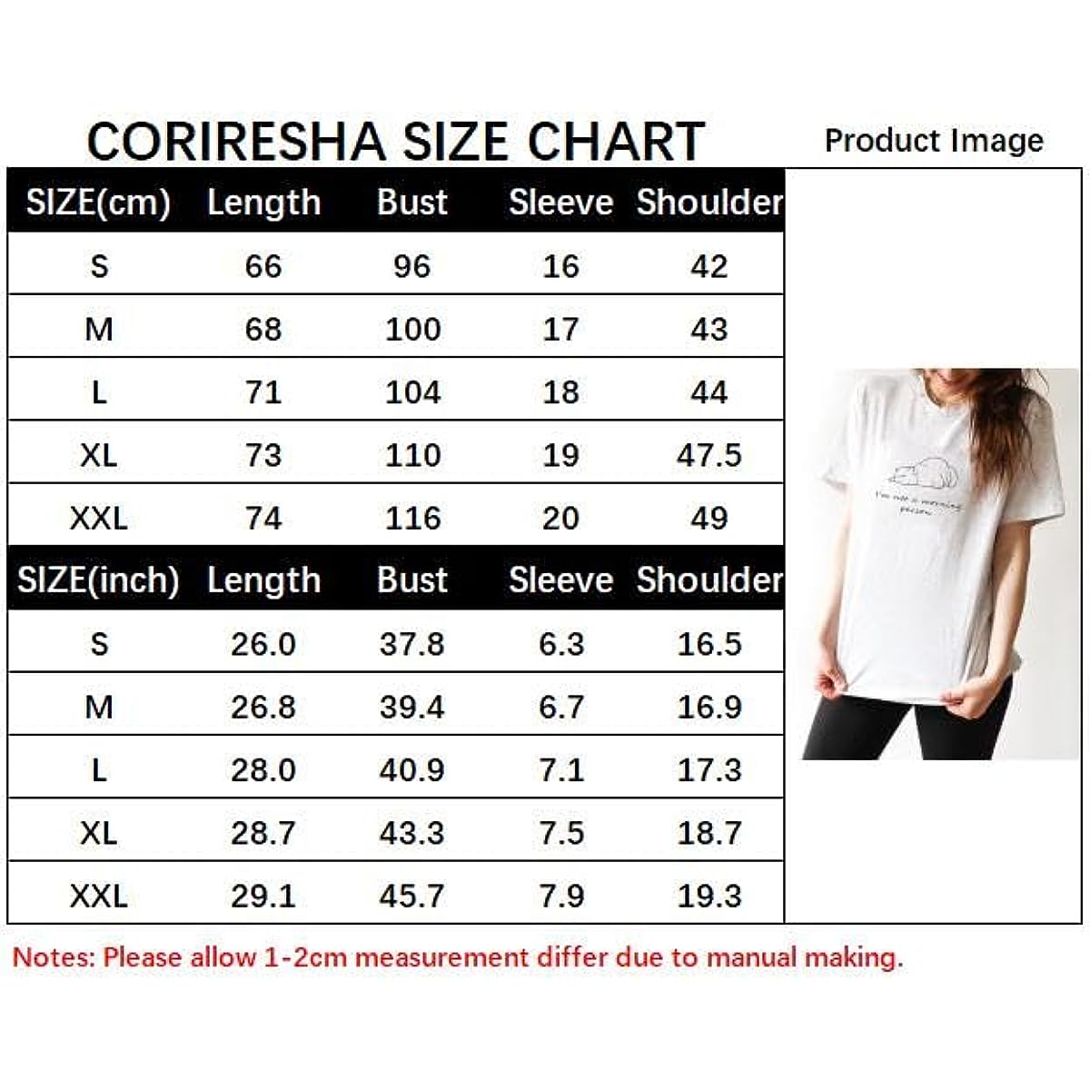 CORIRESHA Camisetas lindas casuales de manga corta con cuello redondo para mujer