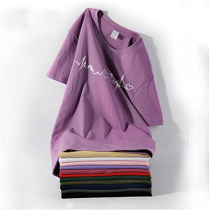 CORIRESHA Camisetas divertidas para amantes de los gatos con latido del corazón para adolescentes