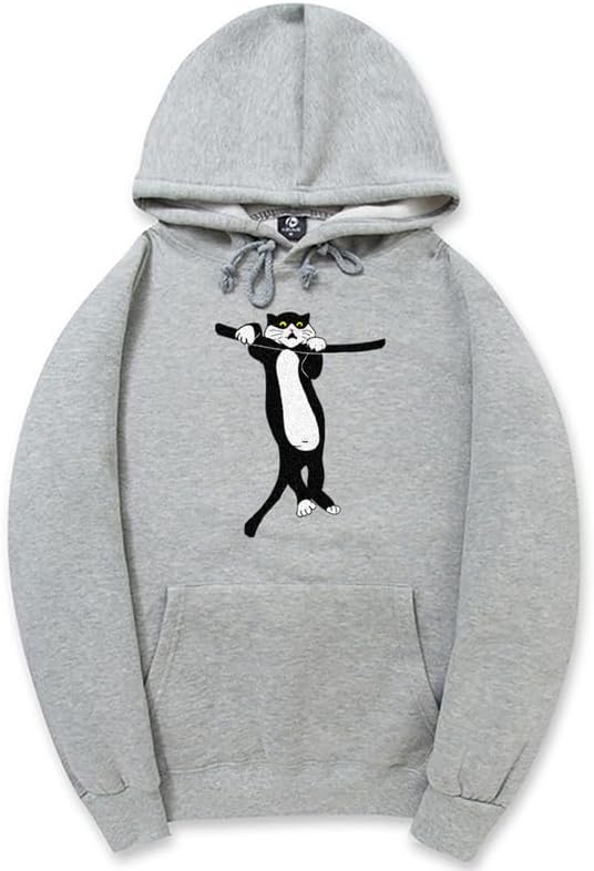 CORIRESHA Unisex Cat Lovers Hoodie Long Sleeve Drawstring Pocket Cotton Cute Sweatshirt