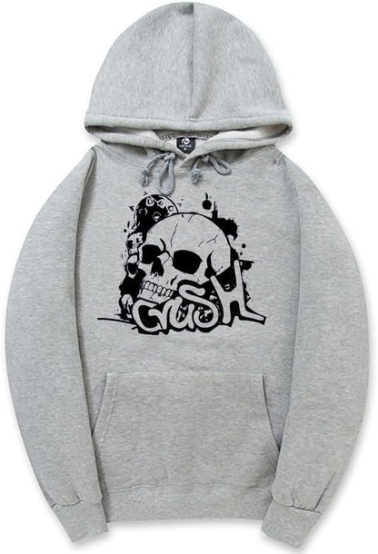 CORIRESHA Unisex Skull Hoodie Long Sleeve Drawstring Kangaroo Pocket Y2K Halloween Sweatshirt