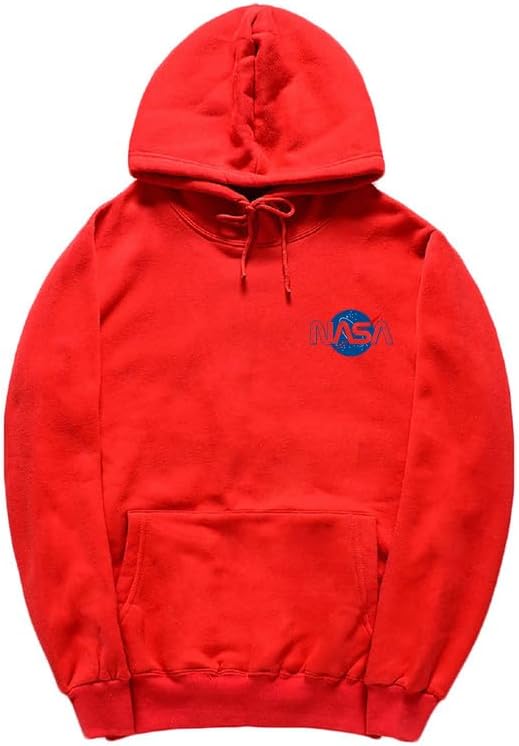 CORIRESHA Teen NASA Print Hoodie Long Sleeve Drawstring Kangaroo Pocket Basic Sweatshirt