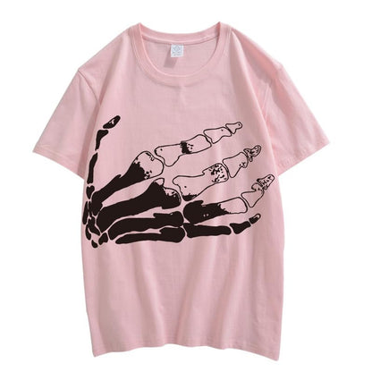 CORIRESHA Camiseta unisex de algodón con cuello redondo y manga corta para Halloween