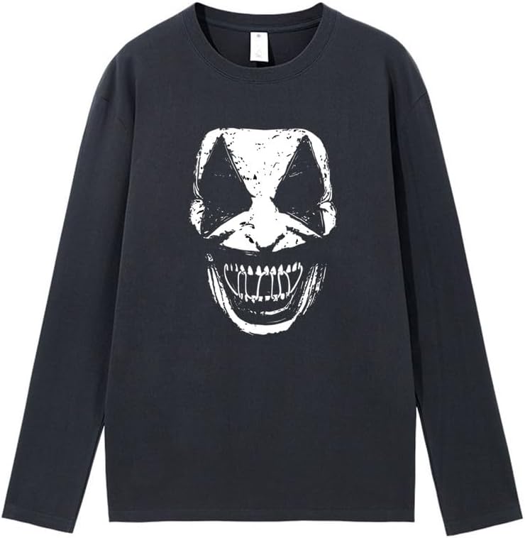 CORIRESHA Halloween Joker Crew Neck Long Sleeve Casual Cotton Teen T-Shirt
