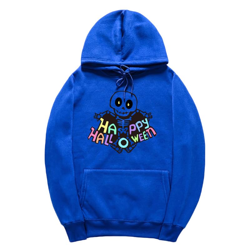 CORIRESHA Sudadera con capucha de esqueleto de Halloween para mujer, manga larga, con cordón y letras de bolsillo