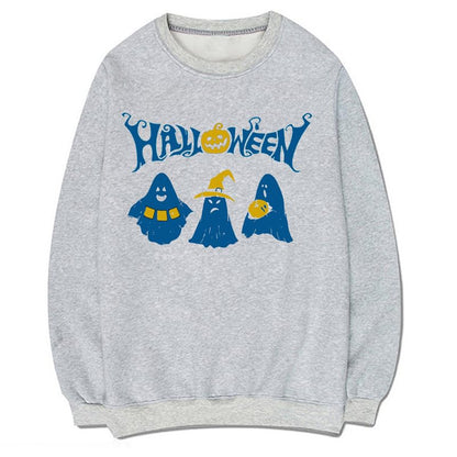 CORIRESHA Unisex Ghost Sweatshirts Crewneck Long Sleeves Casual Harajuku Halloween Pullovers