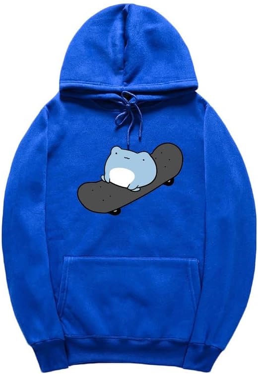 CORIRESHA Sudadera con capucha de rana linda adolescente de manga larga con cordón de algodón para monopatín