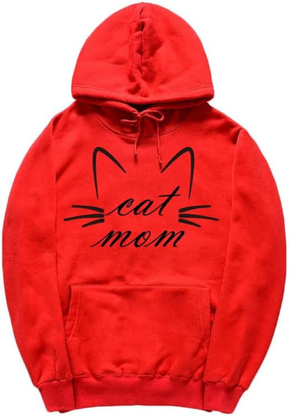 CORIRESHA Funny Cat Face Hoodie Long Sleeve Drawstring Kangaroo Pocket Cute Sweatshirt