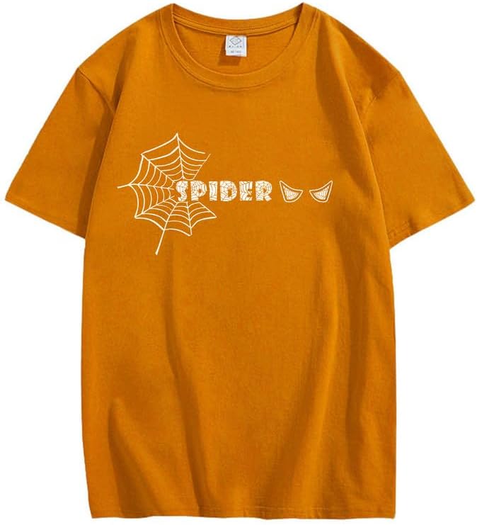 CORIRESHA Y2K Spider Web Camiseta cuello redondo manga corta casual Halloween ropa