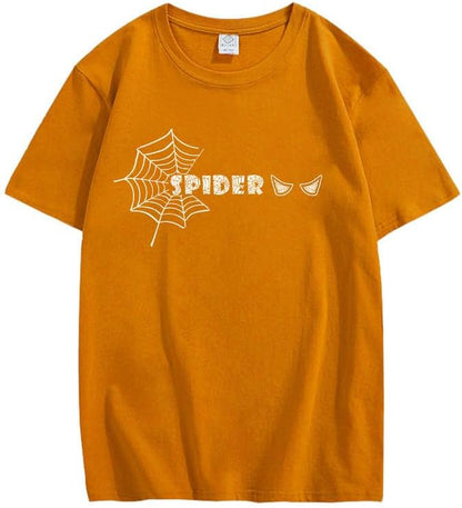 CORIRESHA Y2K Spider Web Camiseta cuello redondo manga corta casual Halloween ropa