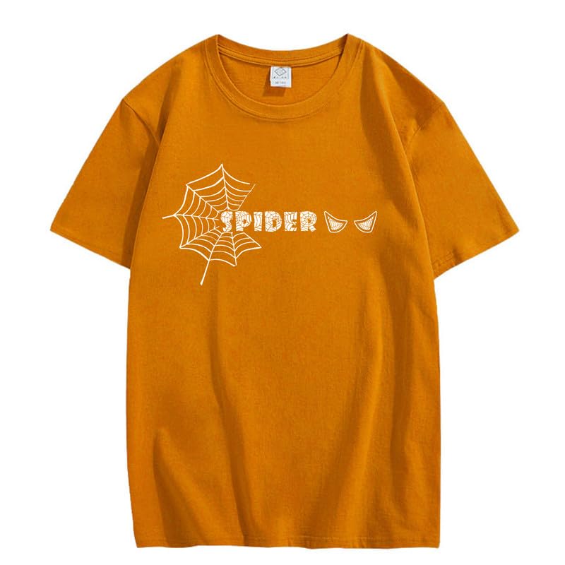 CORIRESHA Y2K Spider Web Camiseta cuello redondo manga corta casual Halloween ropa