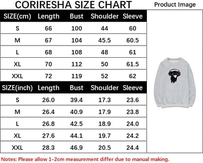 CORIRESHA Cute Cat Headphones Music Crew Neck Long Sleeve Basic Pullover Sweatshirt