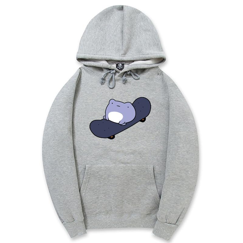 CORIRESHA Sudadera con capucha de rana linda para niñas adolescentes, manga larga, con cordón, para monopatín, Kawaii
