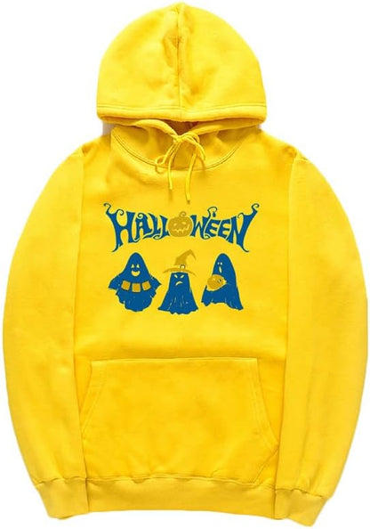CORIRESHA Halloween Ghost Hoodie Long Sleeve Drawstring Pocket Unisex Harajuku Gothic Sweatshirt