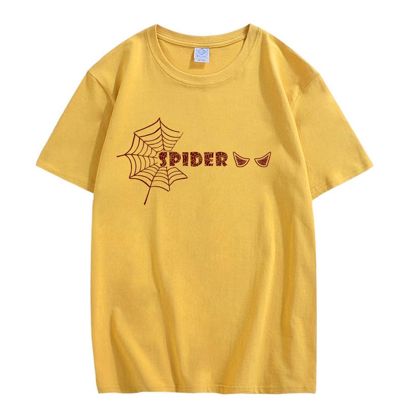 CORIRESHA Y2K Spider Web Camiseta cuello redondo manga corta casual Halloween ropa