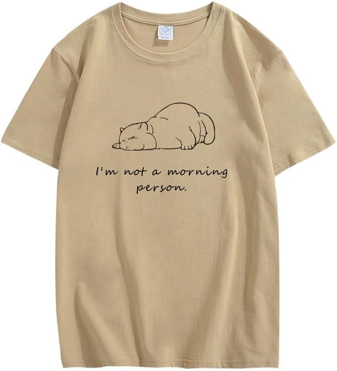 CORIRESHA Camiseta informal de manga corta con cuello redondo y letras personalizadas para adolescentes