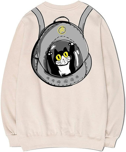 CORIRESHA Cat Lovers Sweatshirt Crewneck Long Sleeve Casual Soft Teen Cute Pullover